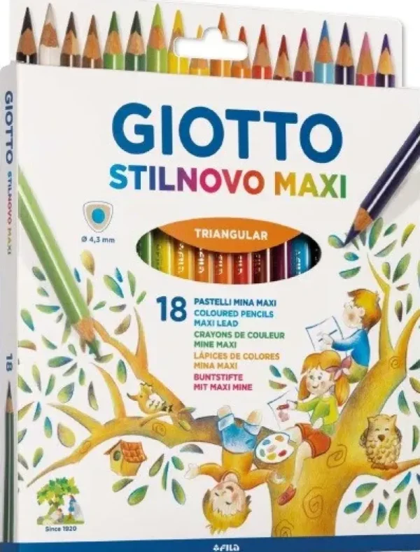 Discount Stilnovo Maxi Pastelli Colorati Triangolari Astuccio 18 Pz Cancelleria E Accessori