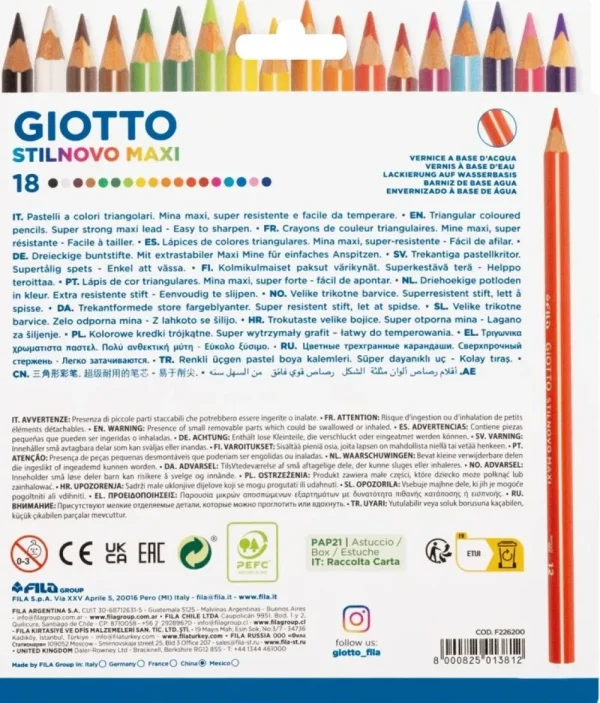 Discount Stilnovo Maxi Pastelli Colorati Triangolari Astuccio 18 Pz Cancelleria E Accessori