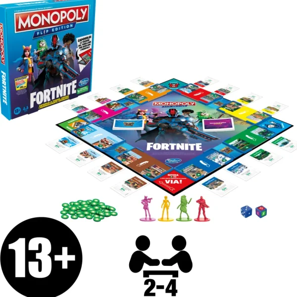 Shop Monopoly Fortnite Flip Edition, Gioco Da Tavolo Dai 13 Anni In Su Giochi In Scatola Per Famiglia