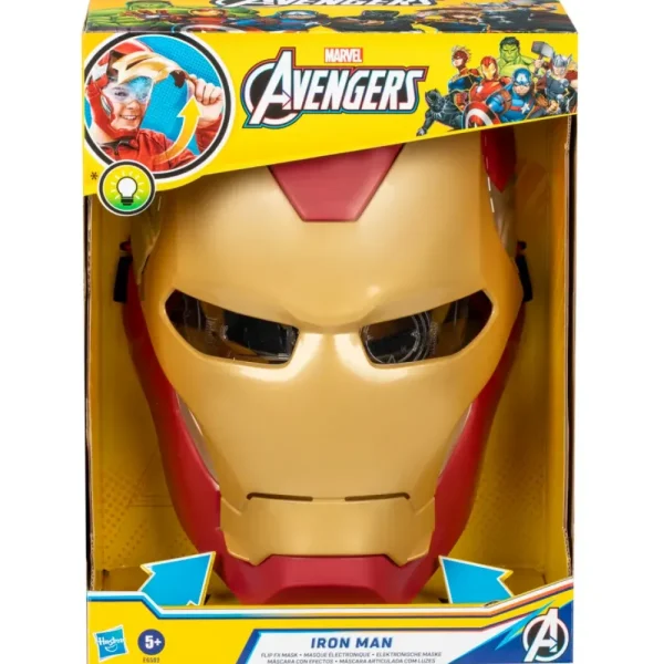 Flash Sale Hasbro Marvel , Maschera Flip Fx Di Iron Man, Con Effetti Luminosi, Replica Per Giochi D'Imitazione Action Figures