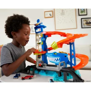 Cheap City Set Super Squalo Playset Con 1 Macchinina , Pista A Tema Nemesi, Si Collega Ad Altri Playset, Giocattolo Per Bambini Dai 4 Anni In Su Garage E Circuiti