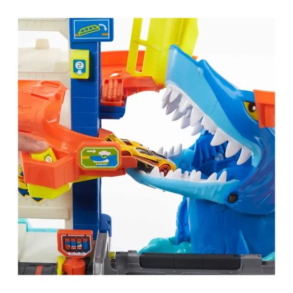Cheap City Set Super Squalo Playset Con 1 Macchinina , Pista A Tema Nemesi, Si Collega Ad Altri Playset, Giocattolo Per Bambini Dai 4 Anni In Su Garage E Circuiti