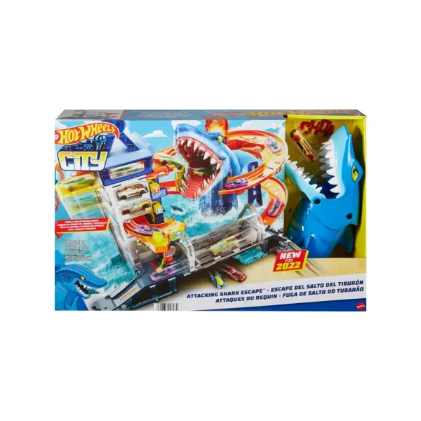 Cheap City Set Super Squalo Playset Con 1 Macchinina , Pista A Tema Nemesi, Si Collega Ad Altri Playset, Giocattolo Per Bambini Dai 4 Anni In Su Garage E Circuiti