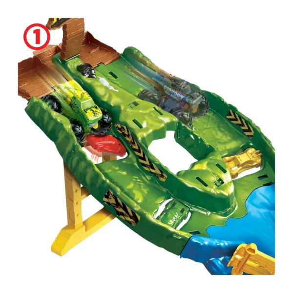 Cheap Monster Trucks Torneo Dei Titani Playset Con Monster Truck Bigfoot E Gunkster Per Sfide Testa A Testa, Giocattolo Per Bambini Dai 4 Anni In Su Garage E Circuiti