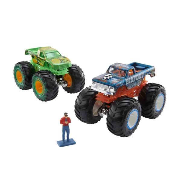 Cheap Monster Trucks Torneo Dei Titani Playset Con Monster Truck Bigfoot E Gunkster Per Sfide Testa A Testa, Giocattolo Per Bambini Dai 4 Anni In Su Garage E Circuiti