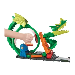 Fashion -Dragone Di Fuoco Con 1 Veicolo Die-Cast Incluso E Stazione Dei Pompieri, Giocattolo Per Bambini 5+ Anni, Hdp03 Garage E Circuiti