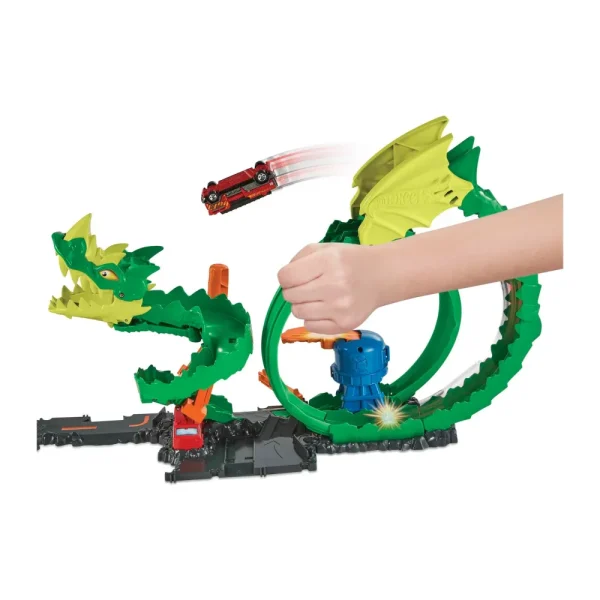 Fashion -Dragone Di Fuoco Con 1 Veicolo Die-Cast Incluso E Stazione Dei Pompieri, Giocattolo Per Bambini 5+ Anni, Hdp03 Garage E Circuiti