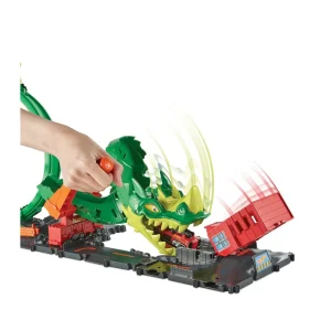 Fashion -Dragone Di Fuoco Con 1 Veicolo Die-Cast Incluso E Stazione Dei Pompieri, Giocattolo Per Bambini 5+ Anni, Hdp03 Garage E Circuiti