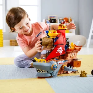 Best Sale Il Galeone Dei Pirati A Forma Di Squalo Con Mini Personaggi E Accessori Inclusi Mondi Immaginari