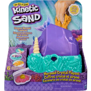 Cheap Kinetic Sand, Playset Il Cristallo Della Sirenetta Sabbia Colorata, Sabbia Cinetica 481 G, Accessori Per Scavare E Scoprire, Giochi Per Bambini E Bambine, 3+ Anni Mosaici, Sabbia, Glitter