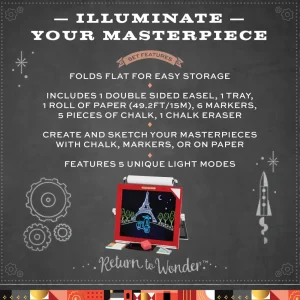 Flash Sale Lavagnetta 3 In 1 Con Led, Gessetti E Pennarelli Kit Artistici E Pittura