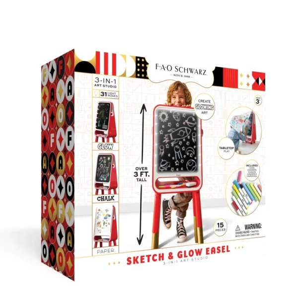 Cheap Lavagnetta Con Cavalletto Sketch & Glow 3-In-1 Art Studio Kit Artistici E Pittura