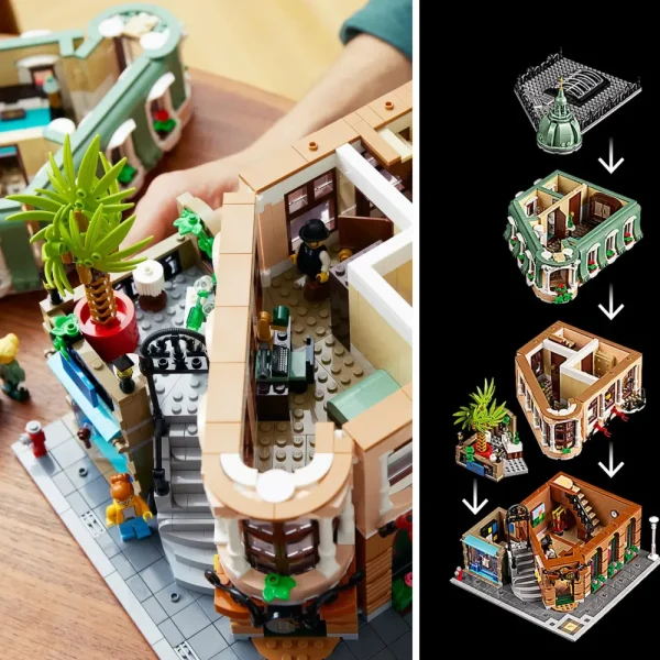 Fashion 10297 Boutique Hotel, Set Modellini Da Costruire Per Adulti, Edificio Modulare Da Collezione Con 7 Minifigure Mattoncini