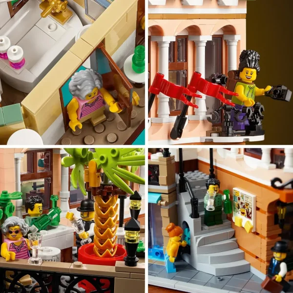 Fashion 10297 Boutique Hotel, Set Modellini Da Costruire Per Adulti, Edificio Modulare Da Collezione Con 7 Minifigure Mattoncini