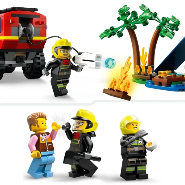 Clearance 60412 Fuoristrada Antincendio E Gommone Di Salvataggio, Camion Dei Pompieri Giocattolo, Giochi Per Bambini 5+ Anni Mattoncini