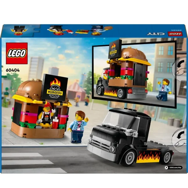 Best Sale 60404 Furgone Degli Hamburger Giocattolo, Veicolo Per Bambini 5+ Anni, Camion Food Truck Con Accessori E 2 Minifigure Mattoncini