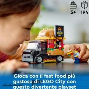 Best Sale 60404 Furgone Degli Hamburger Giocattolo, Veicolo Per Bambini 5+ Anni, Camion Food Truck Con Accessori E 2 Minifigure Mattoncini