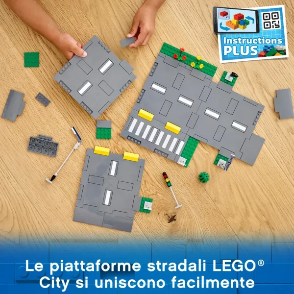 Store City 60304 Piattaforme Stradali, Set Basi Con Lampioni Fosforescenti, Semafori Giocattolo, Cartelli E Segnaletica, Toys Center Mattoncini