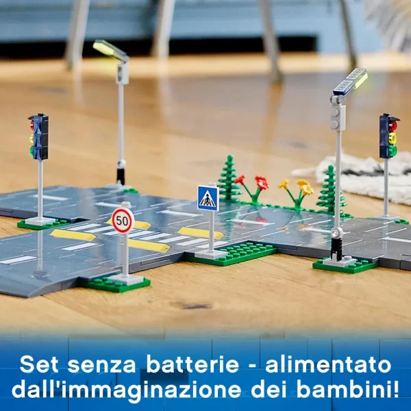 Store City 60304 Piattaforme Stradali, Set Basi Con Lampioni Fosforescenti, Semafori Giocattolo, Cartelli E Segnaletica, Toys Center Mattoncini