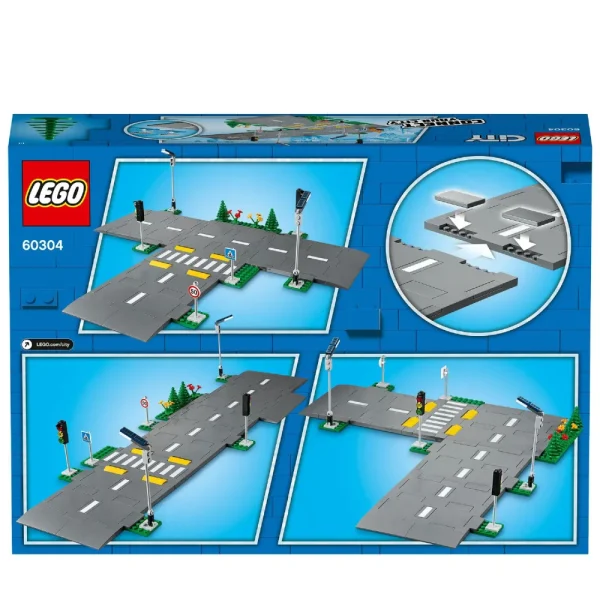 Store City 60304 Piattaforme Stradali, Set Basi Con Lampioni Fosforescenti, Semafori Giocattolo, Cartelli E Segnaletica, Toys Center Mattoncini