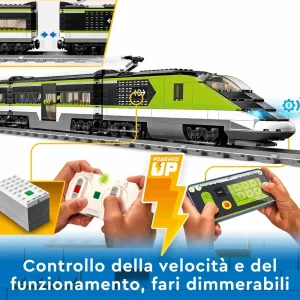Cheap City 60337 Treno Passeggeri Espresso, Con Locomotiva Giocattolo Telecomandata Con Luci E Binari, Giochi Per Bambini Mattoncini