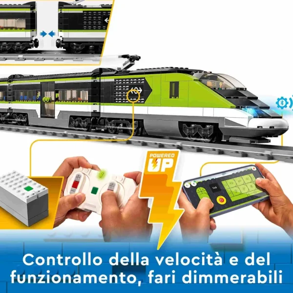 Cheap City 60337 Treno Passeggeri Espresso, Con Locomotiva Giocattolo Telecomandata Con Luci E Binari, Giochi Per Bambini Mattoncini