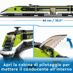 Cheap City 60337 Treno Passeggeri Espresso, Con Locomotiva Giocattolo Telecomandata Con Luci E Binari, Giochi Per Bambini Mattoncini
