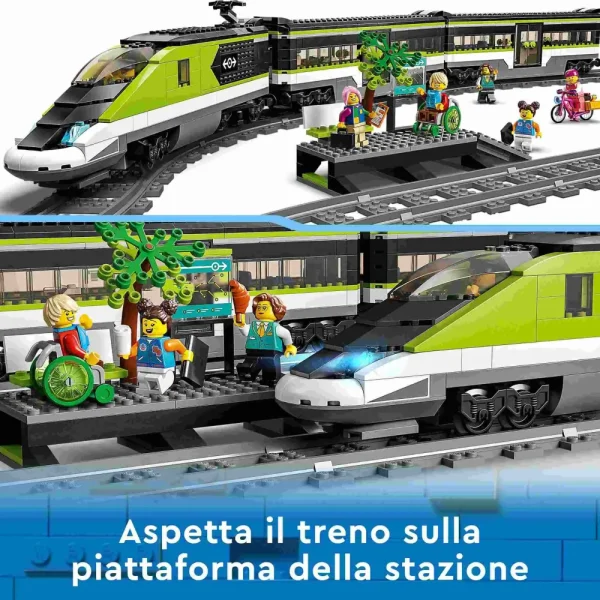 Cheap City 60337 Treno Passeggeri Espresso, Con Locomotiva Giocattolo Telecomandata Con Luci E Binari, Giochi Per Bambini Mattoncini
