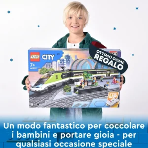 Cheap City 60337 Treno Passeggeri Espresso, Con Locomotiva Giocattolo Telecomandata Con Luci E Binari, Giochi Per Bambini Mattoncini
