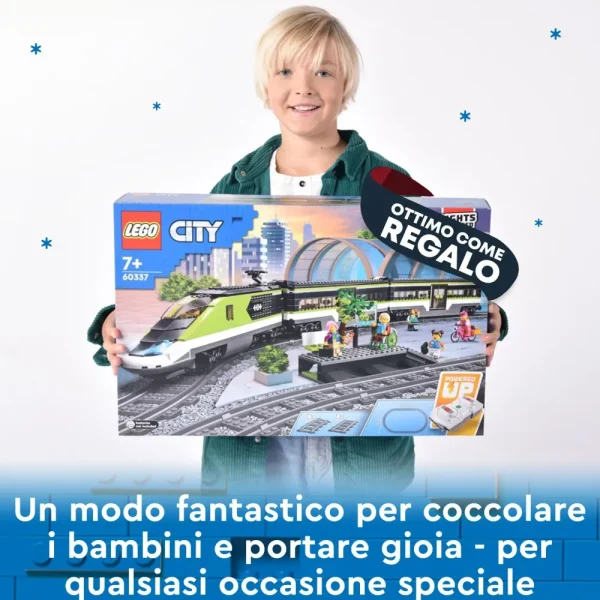 Cheap City 60337 Treno Passeggeri Espresso, Con Locomotiva Giocattolo Telecomandata Con Luci E Binari, Giochi Per Bambini Mattoncini