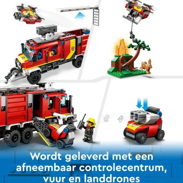 Cheap Fire 60374 Autopompa Dei Vigili Del Fuoco, Unita Di Comando Pompieri, Camion Giocattolo E Droni, Giochi Per Bambini Mattoncini