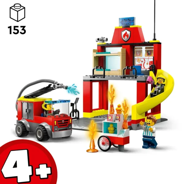 Cheap Fire 60375 Caserma Dei Pompieri E Autopompa, Camion Giocattolo Dei Vigili Del Fuoco, Giochi Per Bambini, Idee Regalo Mattoncini