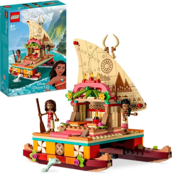 Discount Disney Princess 43210 La Barca A Vela Di Vaiana Con Mini Bamboline E Delfino, Giocattolo Creativo Per Bambine E Bambini 6+ Mattoncini