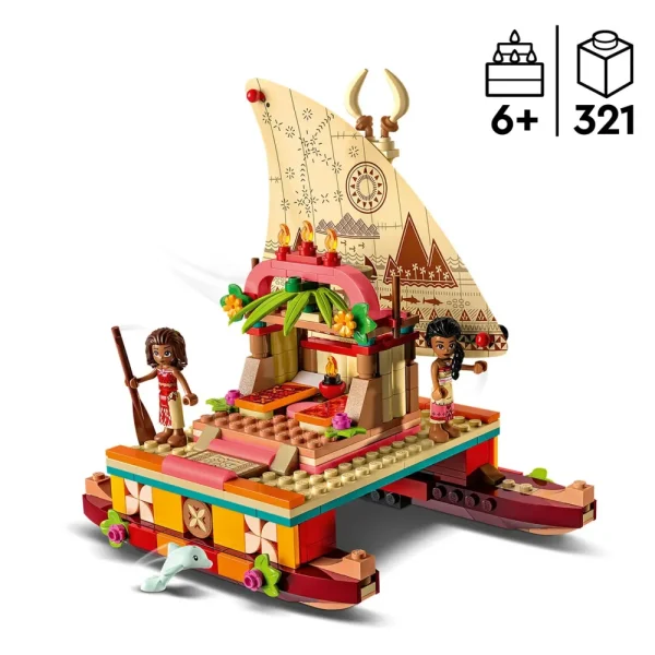 Discount Disney Princess 43210 La Barca A Vela Di Vaiana Con Mini Bamboline E Delfino, Giocattolo Creativo Per Bambine E Bambini 6+ Mattoncini