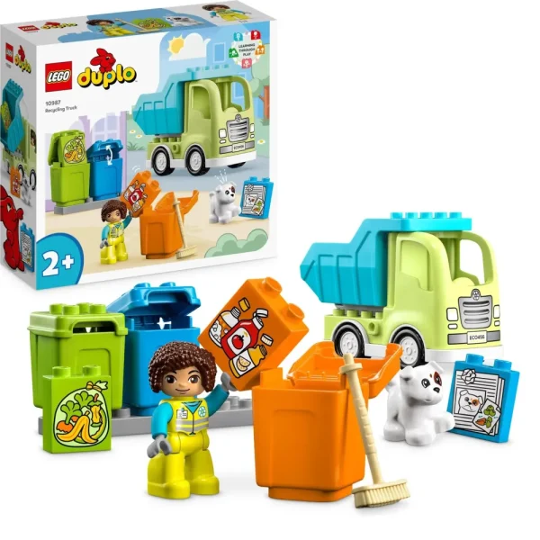 Sale 10987 Camion Riciclaggio Rifiuti, Camion Spazzatura Giocattolo, Gioco Educativo Per Bambini, Raccolta Differenziata Mattoncini