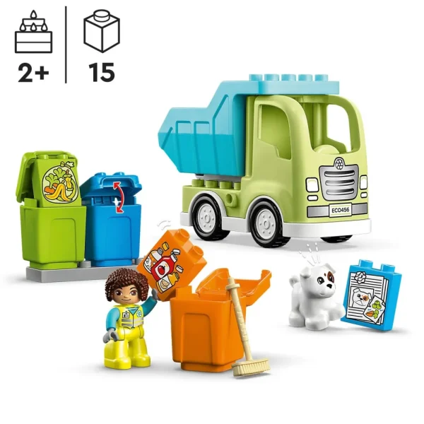 Sale 10987 Camion Riciclaggio Rifiuti, Camion Spazzatura Giocattolo, Gioco Educativo Per Bambini, Raccolta Differenziata Mattoncini
