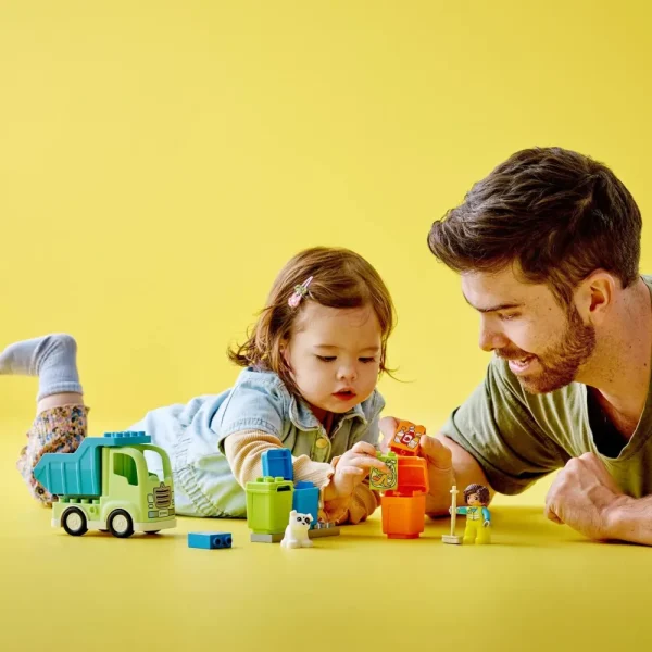 Sale 10987 Camion Riciclaggio Rifiuti, Camion Spazzatura Giocattolo, Gioco Educativo Per Bambini, Raccolta Differenziata Mattoncini