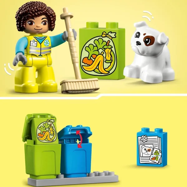 Sale 10987 Camion Riciclaggio Rifiuti, Camion Spazzatura Giocattolo, Gioco Educativo Per Bambini, Raccolta Differenziata Mattoncini