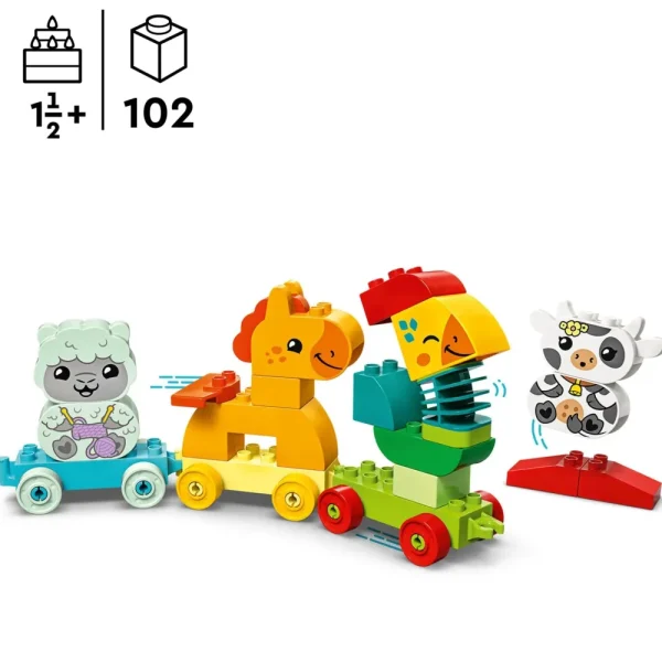 Fashion 10412 Il Treno Degli Animali, Giochi Per Bambini Da 1.5 Anni, Giocattolo Educativo Per L'Apprendimento Didattico Mattoncini