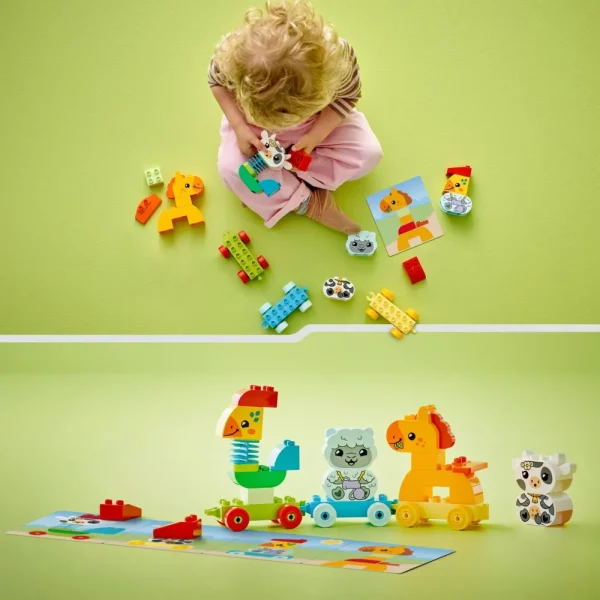 Fashion 10412 Il Treno Degli Animali, Giochi Per Bambini Da 1.5 Anni, Giocattolo Educativo Per L'Apprendimento Didattico Mattoncini