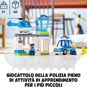 New Duplo 10959 Stazione Di Polizia Ed Elicottero, Set Per Bambini Di 2+ Anni, Macchina Giocattolo Con Luci E Sirene Mattoncini