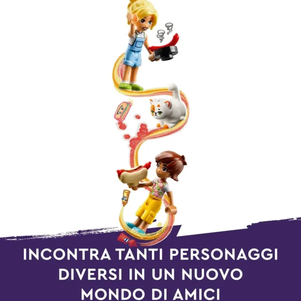 Clearance 42633 Food Truck Hot-Dog, Giochi Per Bambini 4+, Piccolo Camion Giocattolo Con Cucina, 2 Mini Bamboline E Gatto Mattoncini