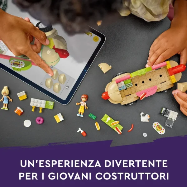 Clearance 42633 Food Truck Hot-Dog, Giochi Per Bambini 4+, Piccolo Camion Giocattolo Con Cucina, 2 Mini Bamboline E Gatto Mattoncini