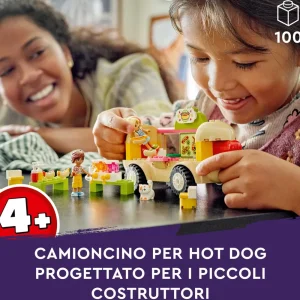 Clearance 42633 Food Truck Hot-Dog, Giochi Per Bambini 4+, Piccolo Camion Giocattolo Con Cucina, 2 Mini Bamboline E Gatto Mattoncini