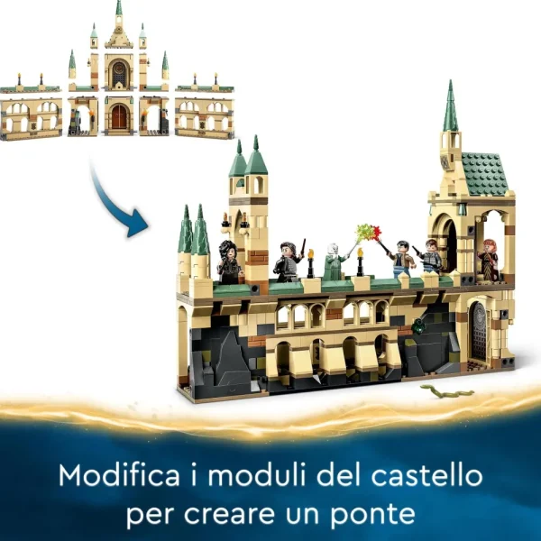 Sale Lego 76415 La Battaglia Di Hogwarts, Castello Giocattolo Con Minifigure Di Bellatrix Lestrange E Voldemort Mattoncini