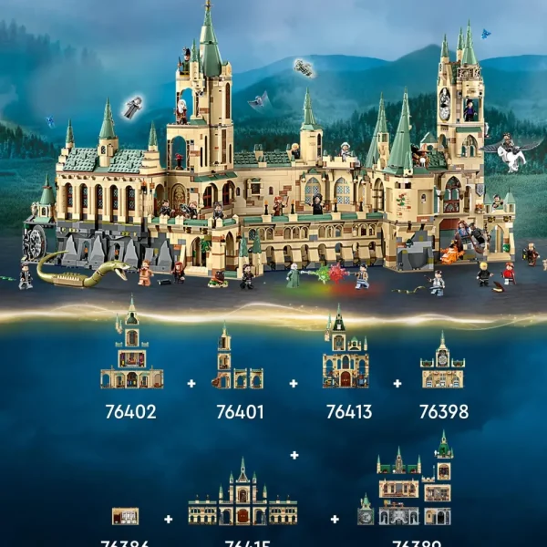 Sale Lego 76415 La Battaglia Di Hogwarts, Castello Giocattolo Con Minifigure Di Bellatrix Lestrange E Voldemort Mattoncini