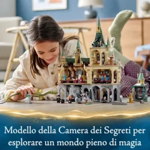 Fashion Harry Potter La Camera Dei Segreti Di Hogwarts, Set Castello Con Sala Grande E Minifigure D'Oro Del 20° Anniversario, 76389 Mattoncini