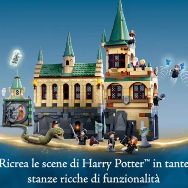 Fashion Harry Potter La Camera Dei Segreti Di Hogwarts, Set Castello Con Sala Grande E Minifigure D'Oro Del 20° Anniversario, 76389 Mattoncini