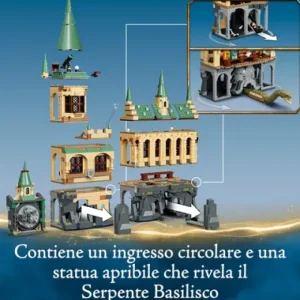Fashion Harry Potter La Camera Dei Segreti Di Hogwarts, Set Castello Con Sala Grande E Minifigure D'Oro Del 20° Anniversario, 76389 Mattoncini