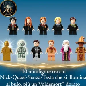 Fashion Harry Potter La Camera Dei Segreti Di Hogwarts, Set Castello Con Sala Grande E Minifigure D'Oro Del 20° Anniversario, 76389 Mattoncini